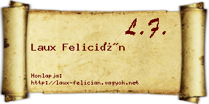 Laux Felicián névjegykártya